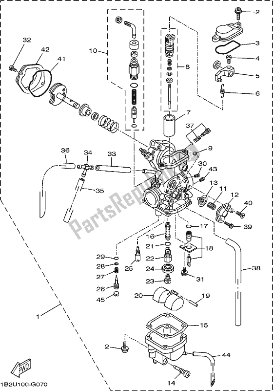 Todas las partes para Carburador de Yamaha TTR 125 LWE 2020