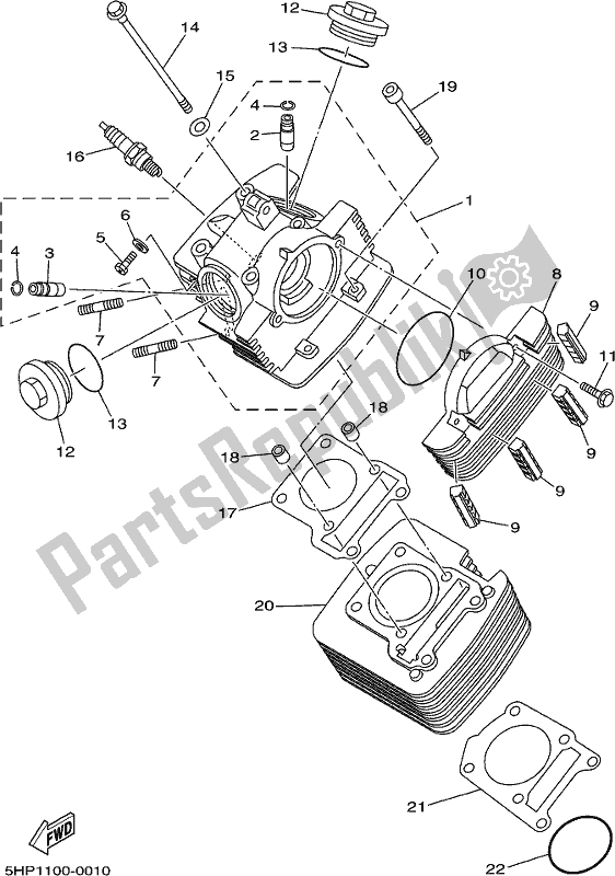 Toutes les pièces pour le Cylindre du Yamaha TTR 125 LWE 2020