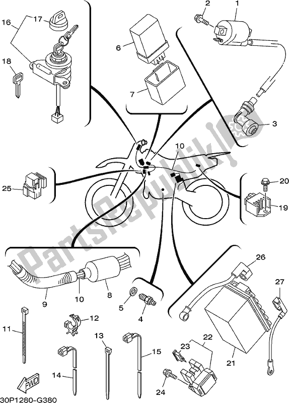 Todas las partes para Eléctrico 1 de Yamaha TTR 125 LWE 2020