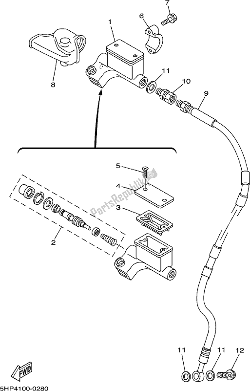 Toutes les pièces pour le Maître-cylindre Avant du Yamaha TTR 125 LWE 2020