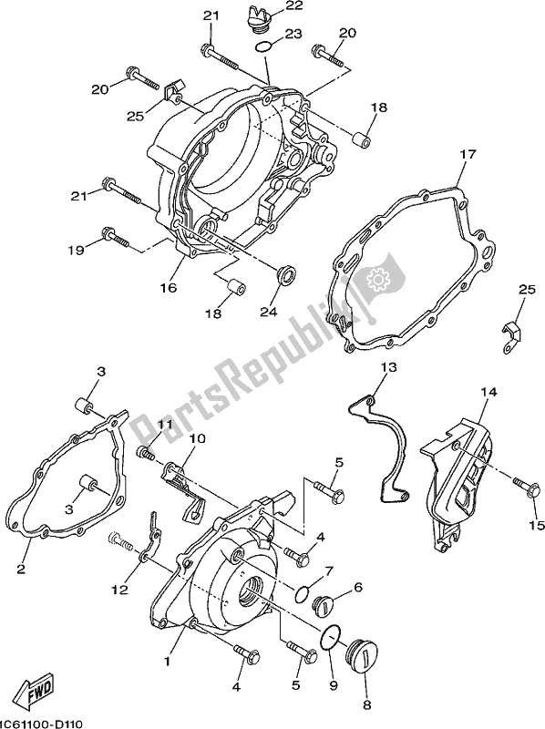 Tutte le parti per il Coperchio Del Carter 1 del Yamaha TTR 230 2017