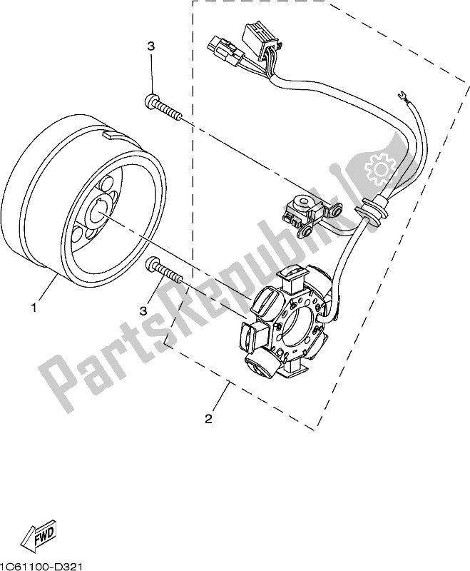 Alle onderdelen voor de Generator van de Yamaha TTR 230 2017