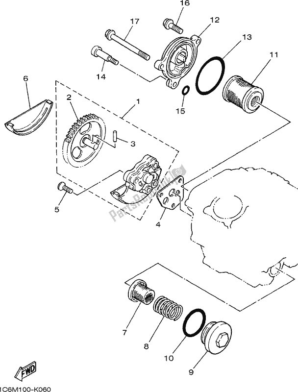 Tutte le parti per il Pompa Dell'olio del Yamaha TTR 230 2017