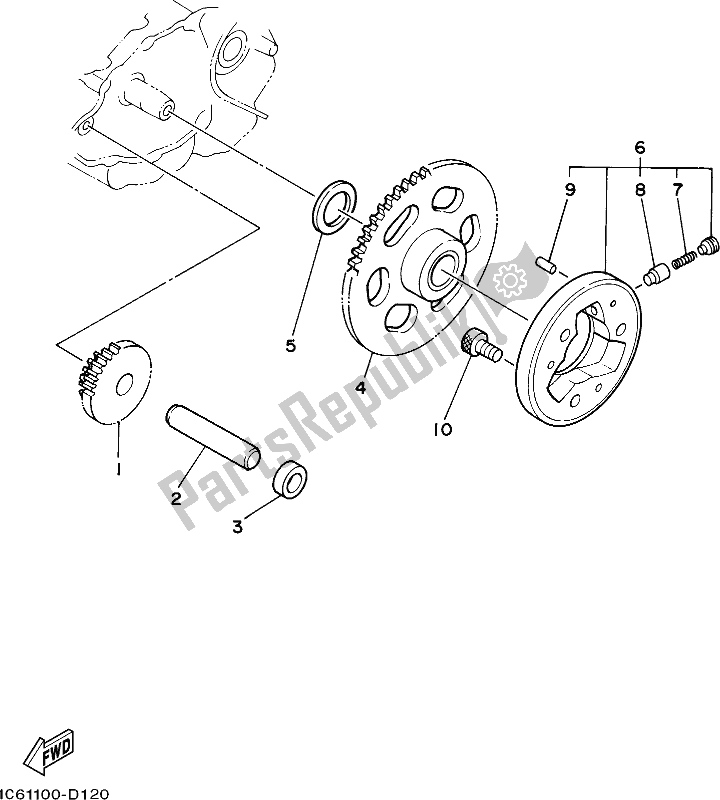 All parts for the Starter Clutch of the Yamaha TTR 230 2017