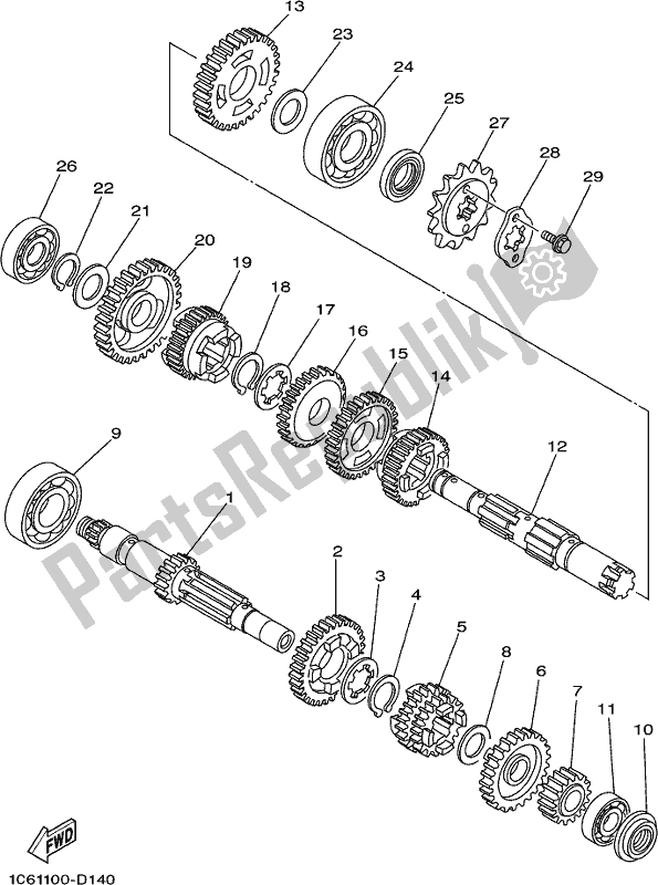 Wszystkie części do Przenoszenie Yamaha TTR 230 2017