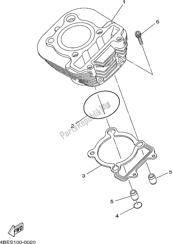 All parts for the Cylinder of the Yamaha TTR 230 2018