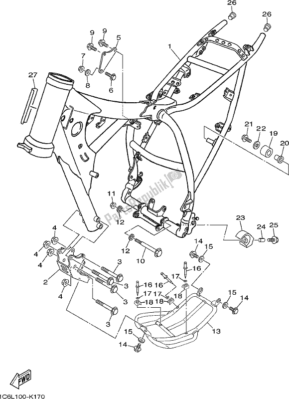 Todas las partes para Marco de Yamaha TTR 230 2018
