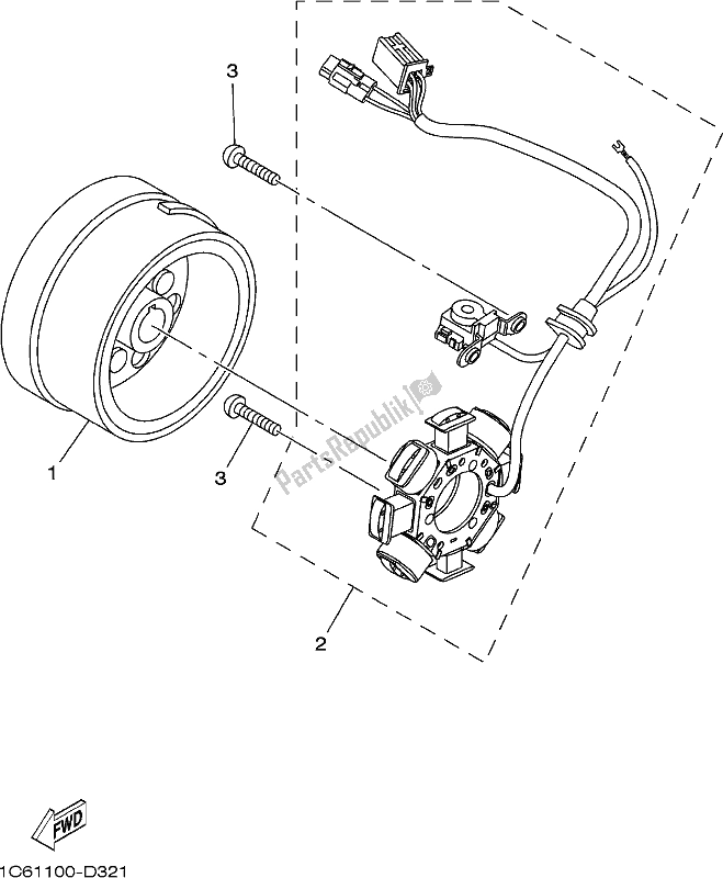 All parts for the Generator of the Yamaha TTR 230 2018