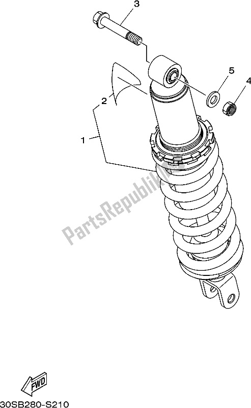 Toutes les pièces pour le Suspension Arrière du Yamaha TTR 230 2018