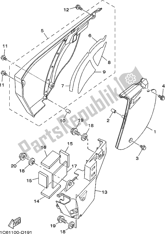 Tutte le parti per il Coperchio Laterale del Yamaha TTR 230 2019