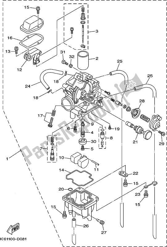 Todas las partes para Carburador de Yamaha TTR 230 2020