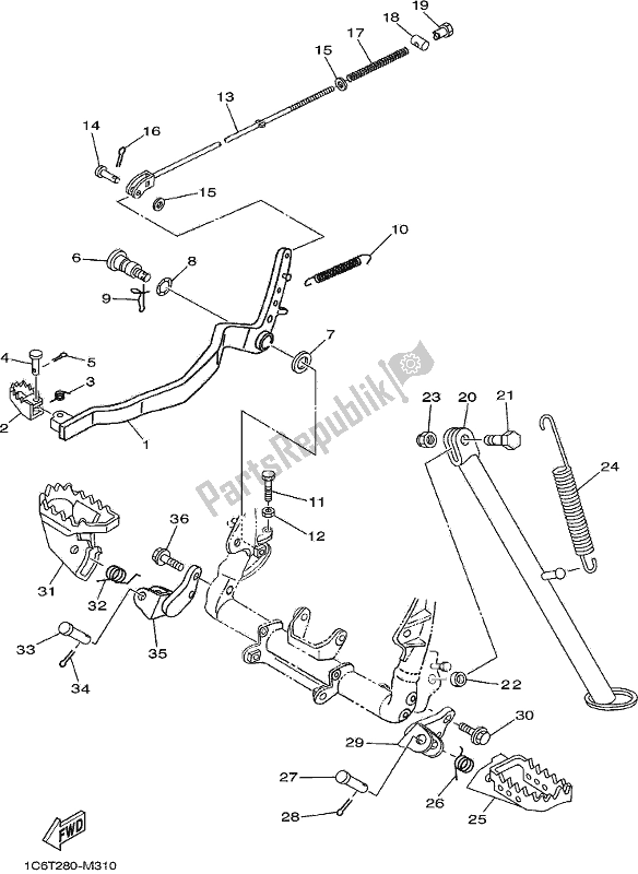 Toutes les pièces pour le Support Et Repose-pieds du Yamaha TTR 230 2020