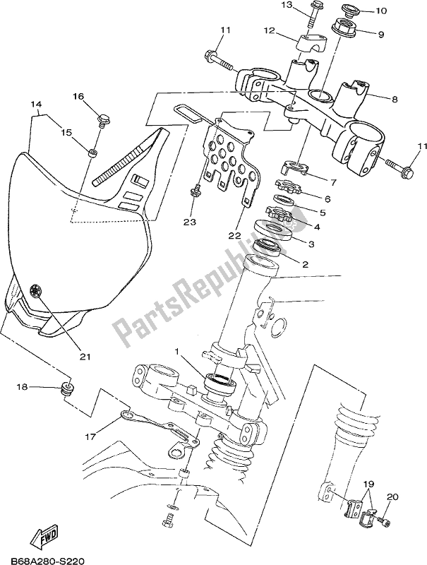 Toutes les pièces pour le Pilotage du Yamaha TTR 230 2020