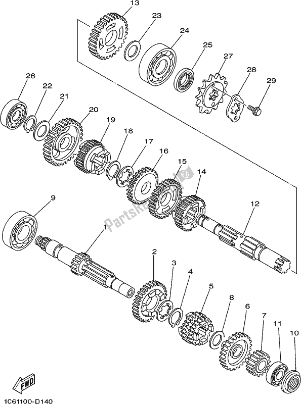 Toutes les pièces pour le Transmission du Yamaha TTR 230 2020