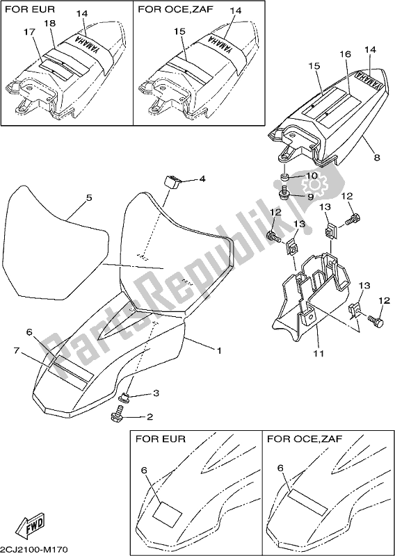 All parts for the Fender of the Yamaha TTR 50E 2017