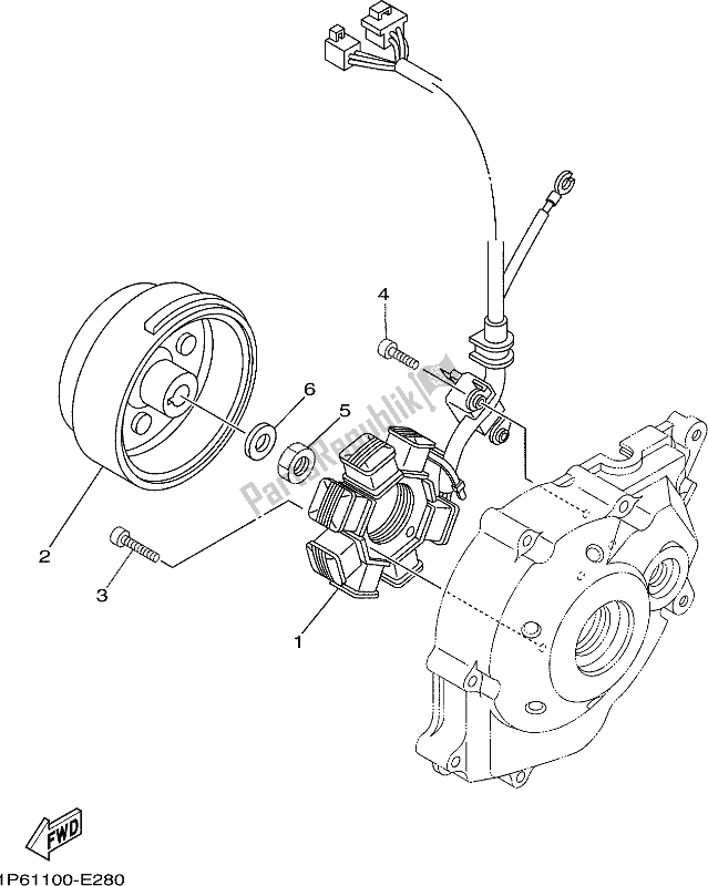 All parts for the Generator of the Yamaha TTR 50E 2017