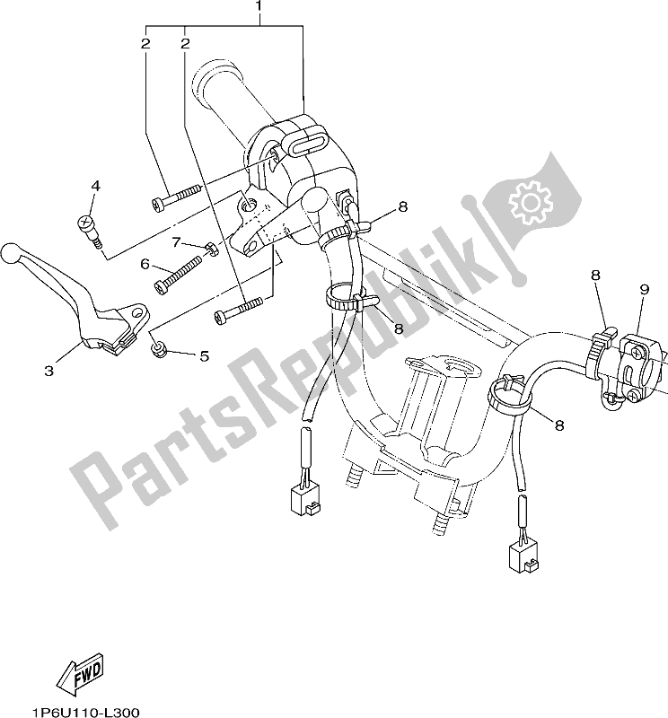 Todas as partes de Manípulo Interruptor E Alavanca do Yamaha TTR 50E 2017