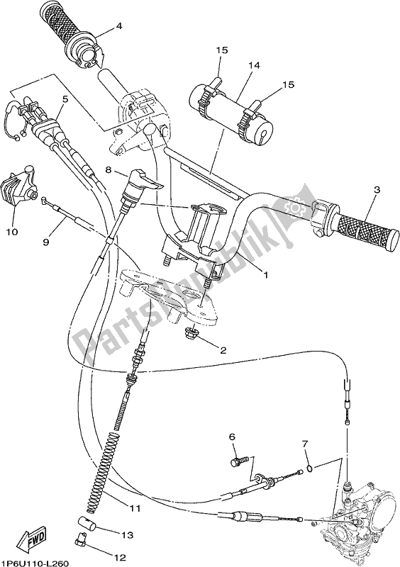 Alle onderdelen voor de Stuurhendel En Kabel van de Yamaha TTR 50E 2017