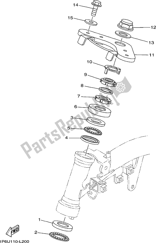 All parts for the Steering of the Yamaha TTR 50E 2017