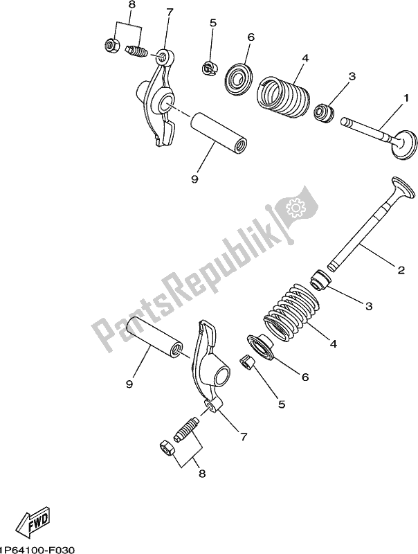 All parts for the Valve of the Yamaha TTR 50E 2017