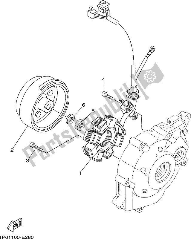 Alle onderdelen voor de Generator van de Yamaha TTR 50E 2018