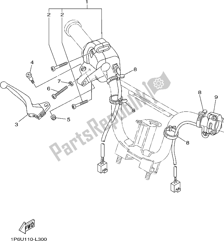 All parts for the Handle Switch & Lever of the Yamaha TTR 50E 2019