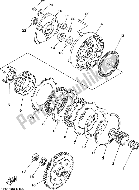 Todas las partes para Embrague de Yamaha TTR 50E 2020