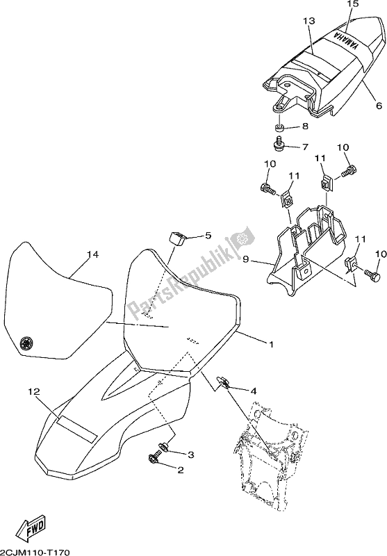 All parts for the Fender of the Yamaha TTR 50E 2020