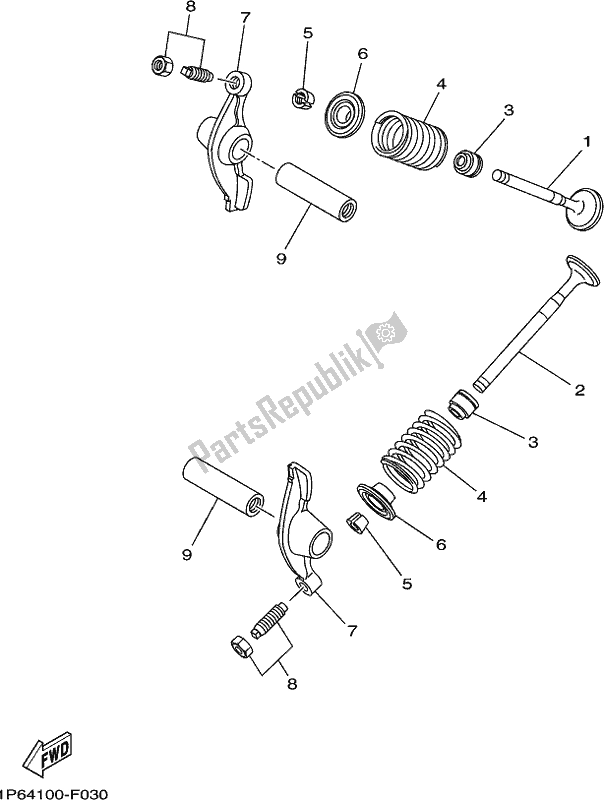 All parts for the Valve of the Yamaha TTR 50E 2020