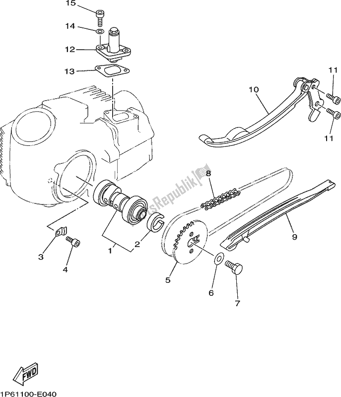 Tutte le parti per il Albero A Camme E Catena del Yamaha TTR 50E 2021