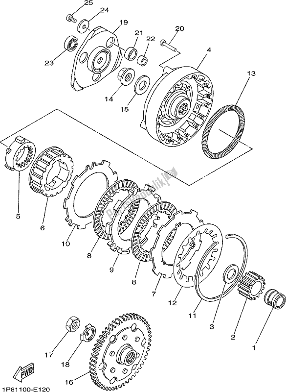 Todas las partes para Embrague de Yamaha TTR 50E 2021