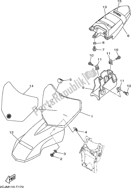 Tutte le parti per il Parafango del Yamaha TTR 50E 2021