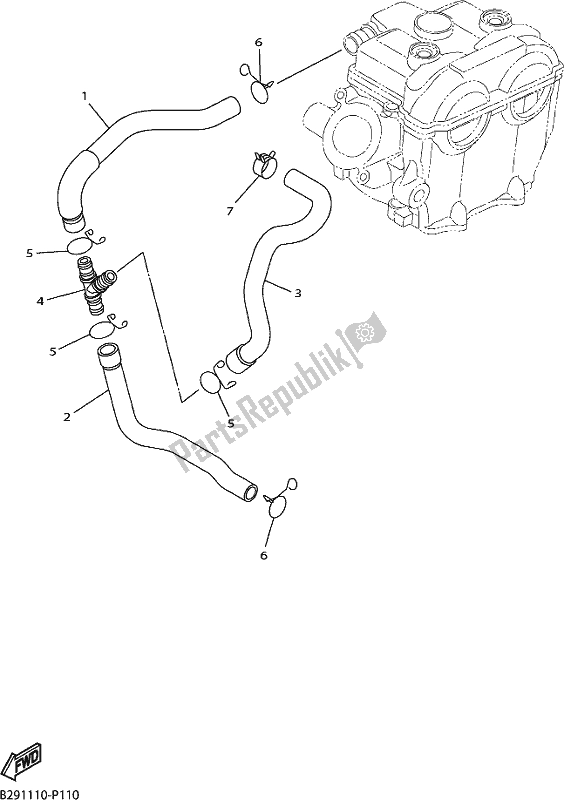 All parts for the Air Induction System of the Yamaha WR 250F 2017