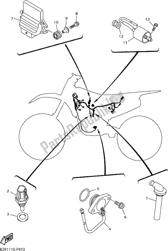 All parts for the Electrical 1 of the Yamaha WR 250F 2017