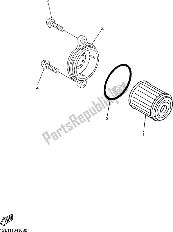 All parts for the Oil Cleaner of the Yamaha WR 250F 2017