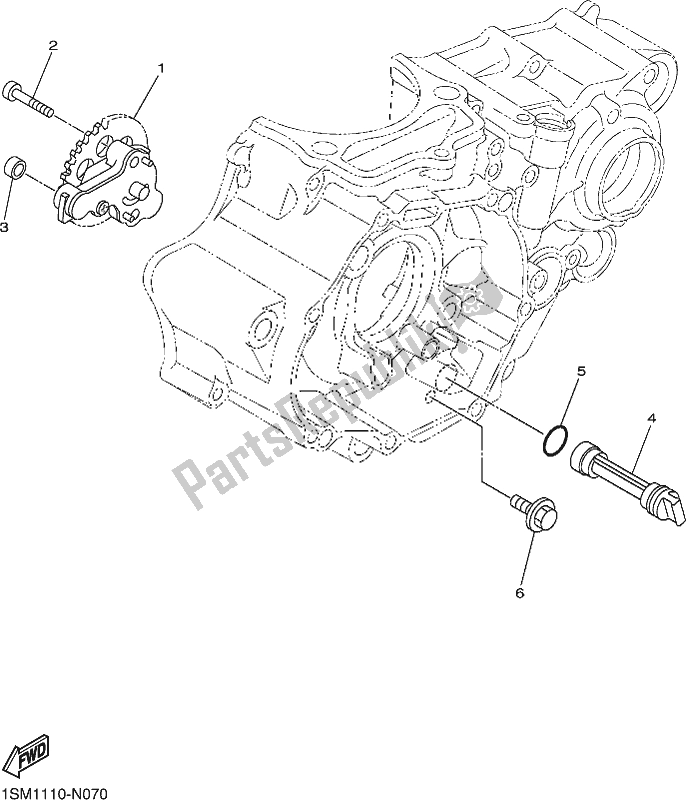 All parts for the Oil Pump of the Yamaha WR 250F 2017