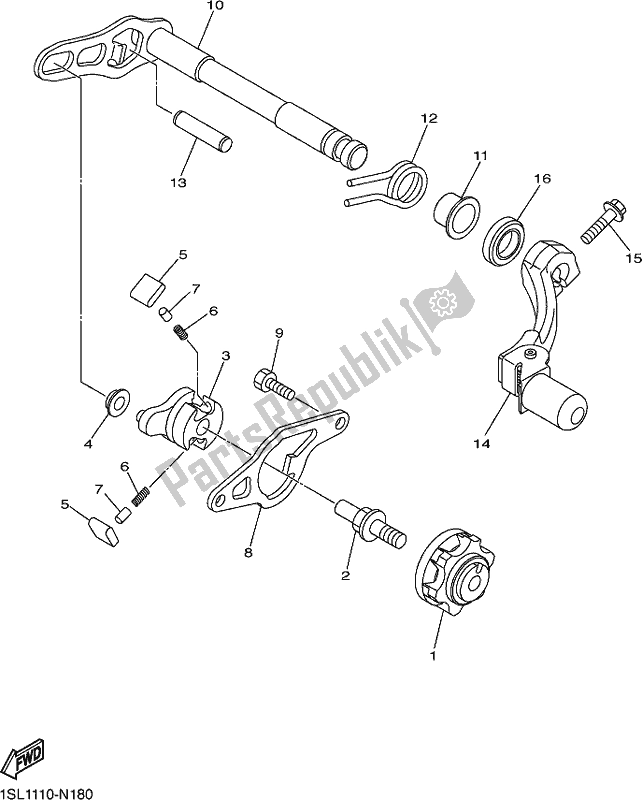 All parts for the Shift Shaft of the Yamaha WR 250F 2017