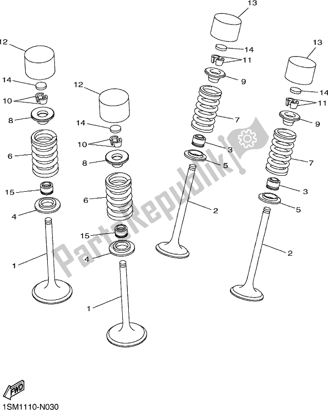 All parts for the Valve of the Yamaha WR 250F 2017