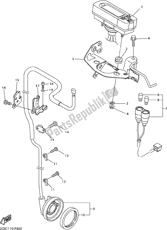 Toutes les pièces pour le Mètre du Yamaha WR 250F 2018