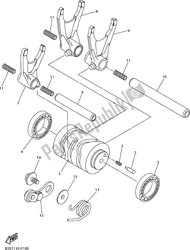 Toutes les pièces pour le Came Et Fourchette De Changement De Vitesse du Yamaha WR 250F 2018