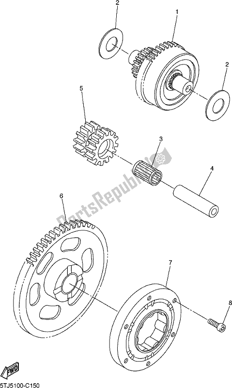 Wszystkie części do Sprz? G? O Rozrusznika Yamaha WR 250F 2018