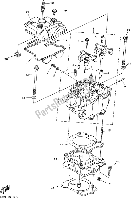 All parts for the Cylinder of the Yamaha WR 250F 2019