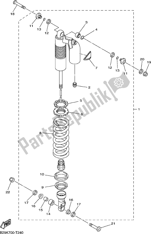 All parts for the Rear Suspension of the Yamaha WR 250F 2019