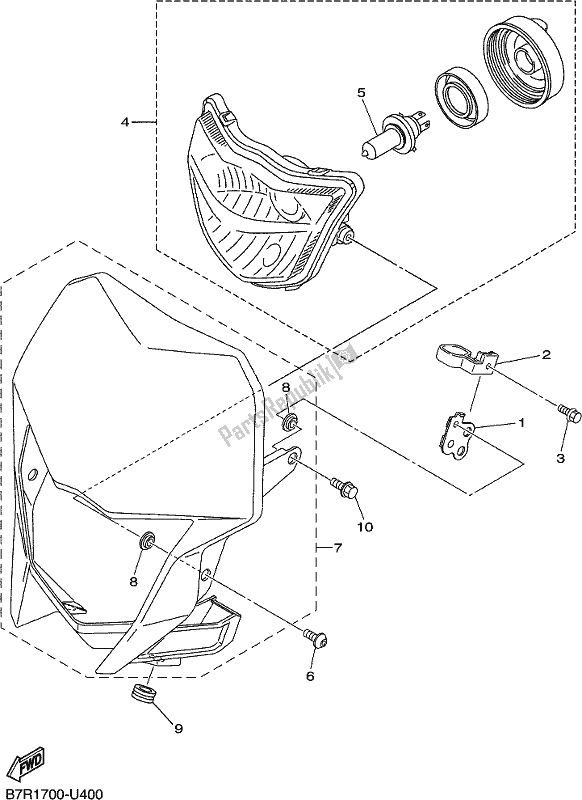 Toutes les pièces pour le Phare du Yamaha WR 250F 2020