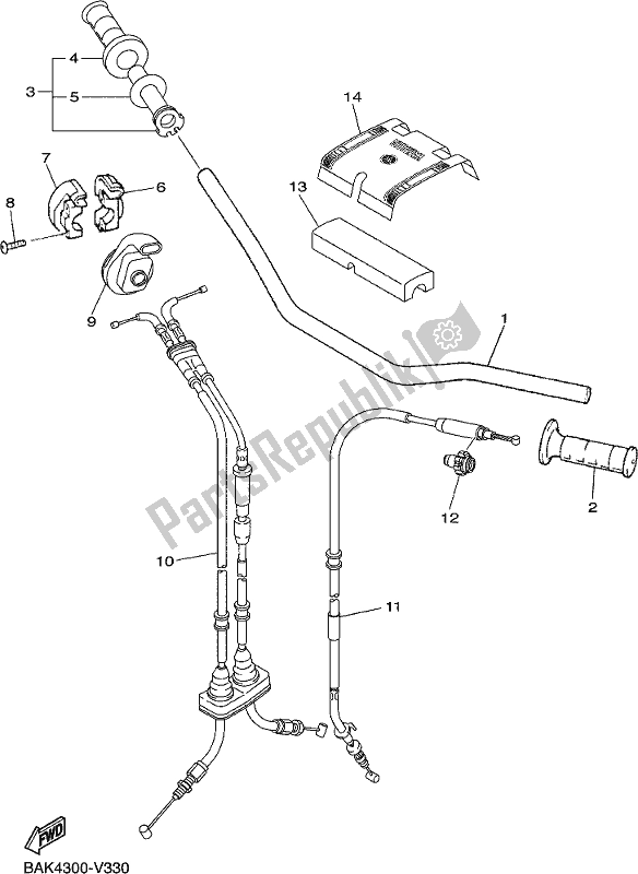 Alle onderdelen voor de Stuurhendel En Kabel van de Yamaha WR 250F 2020