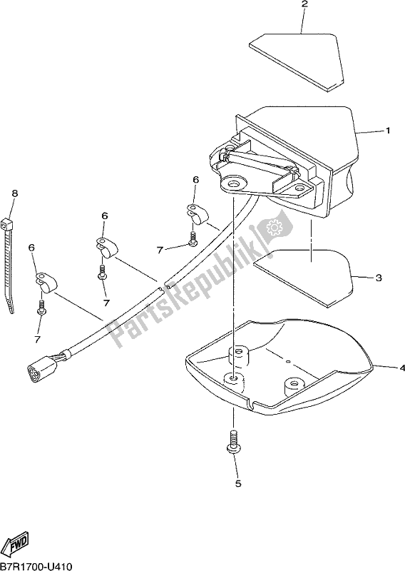 Alle onderdelen voor de Achterlicht van de Yamaha WR 250F 2020