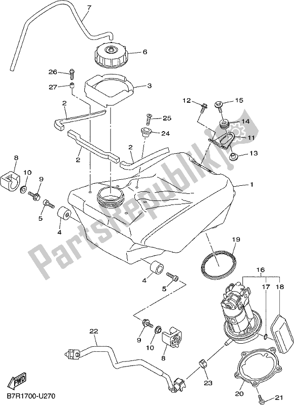 Toutes les pièces pour le Réservoir D'essence du Yamaha WR 250F 2021