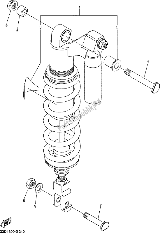 Todas las partes para Suspensión Trasera de Yamaha WR 250R 2017