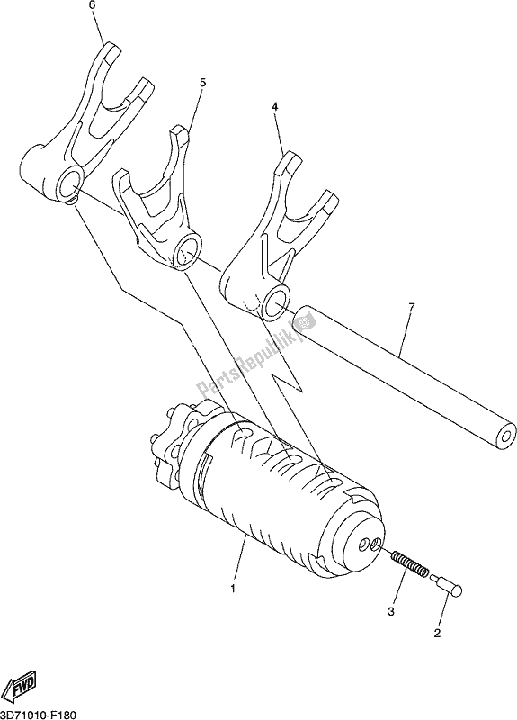 All parts for the Shift Cam & Fork of the Yamaha WR 250R 2017