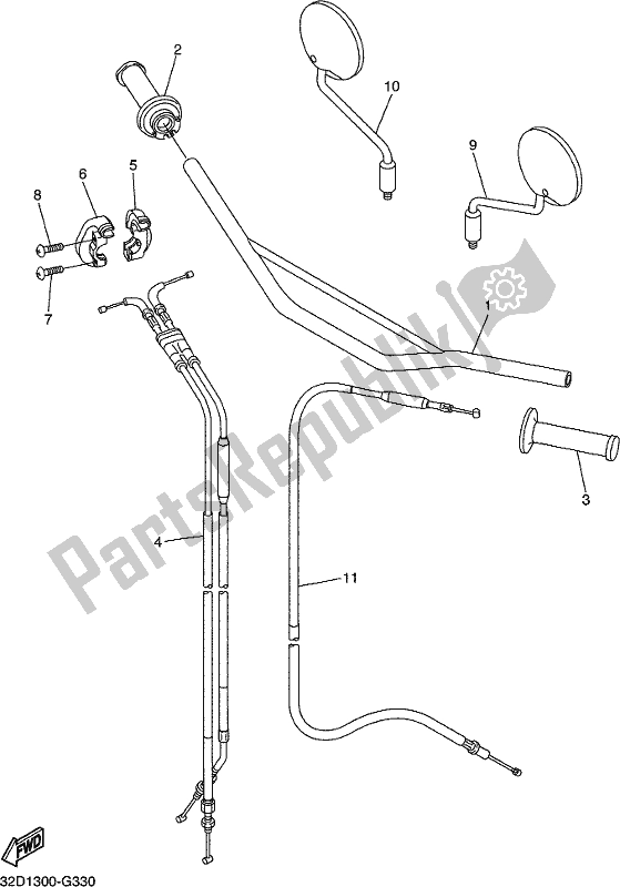 Wszystkie części do Uchwyt Kierownicy I Kabel Yamaha WR 250R 2017